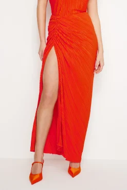 plisse maxi skirt