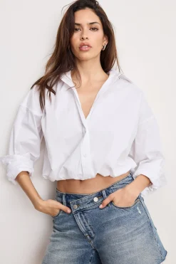 poplin bubble shirt