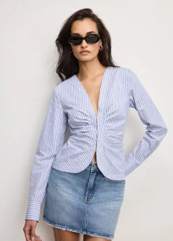 poplin ruched shirt