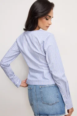 poplin ruched shirt
