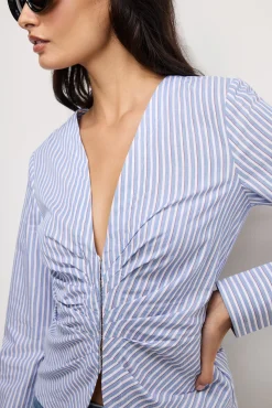 poplin ruched shirt