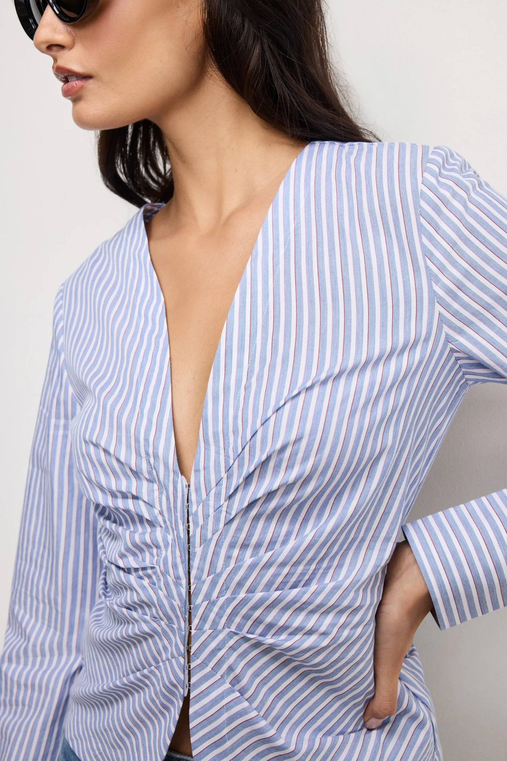 poplin ruched shirt