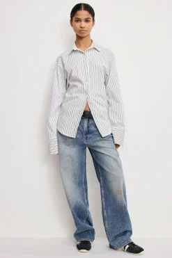 poplin tie back shirt
