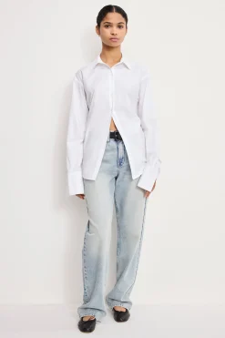 poplin tie back shirt