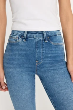 power stretch pull-on flare jeans
