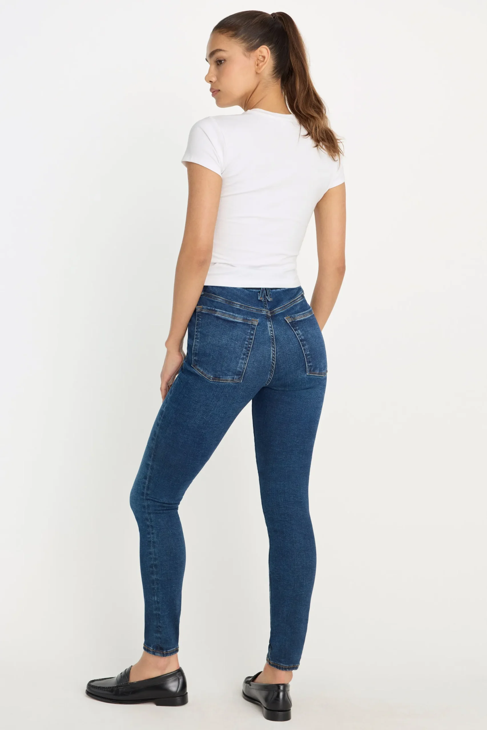 power stretch pull-on skinny jeans
