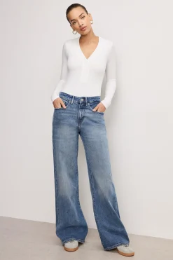 ribbed henley bodysuit
