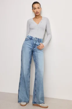 ribbed henley bodysuit