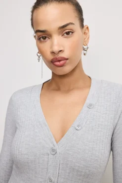 ribbed henley bodysuit