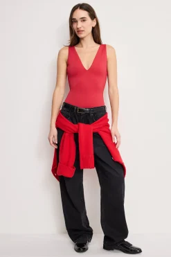 sculpting deep v bodysuit
