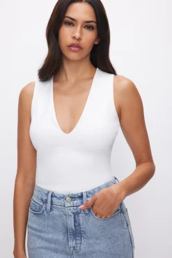 sculpting deep v tank bodysuit