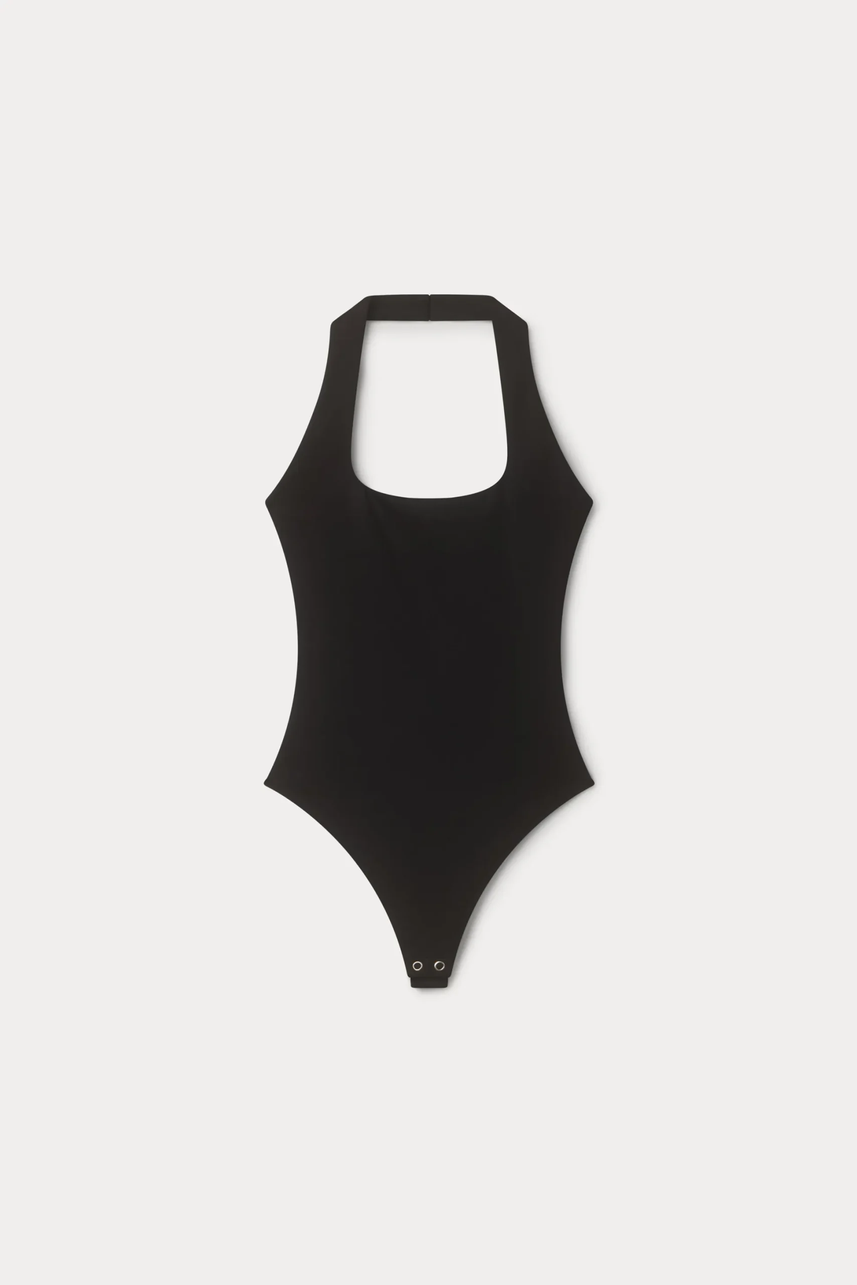 sculpting halter square neck bodysuit