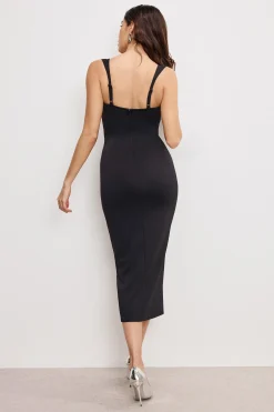 sculpting sweetheart midi dress