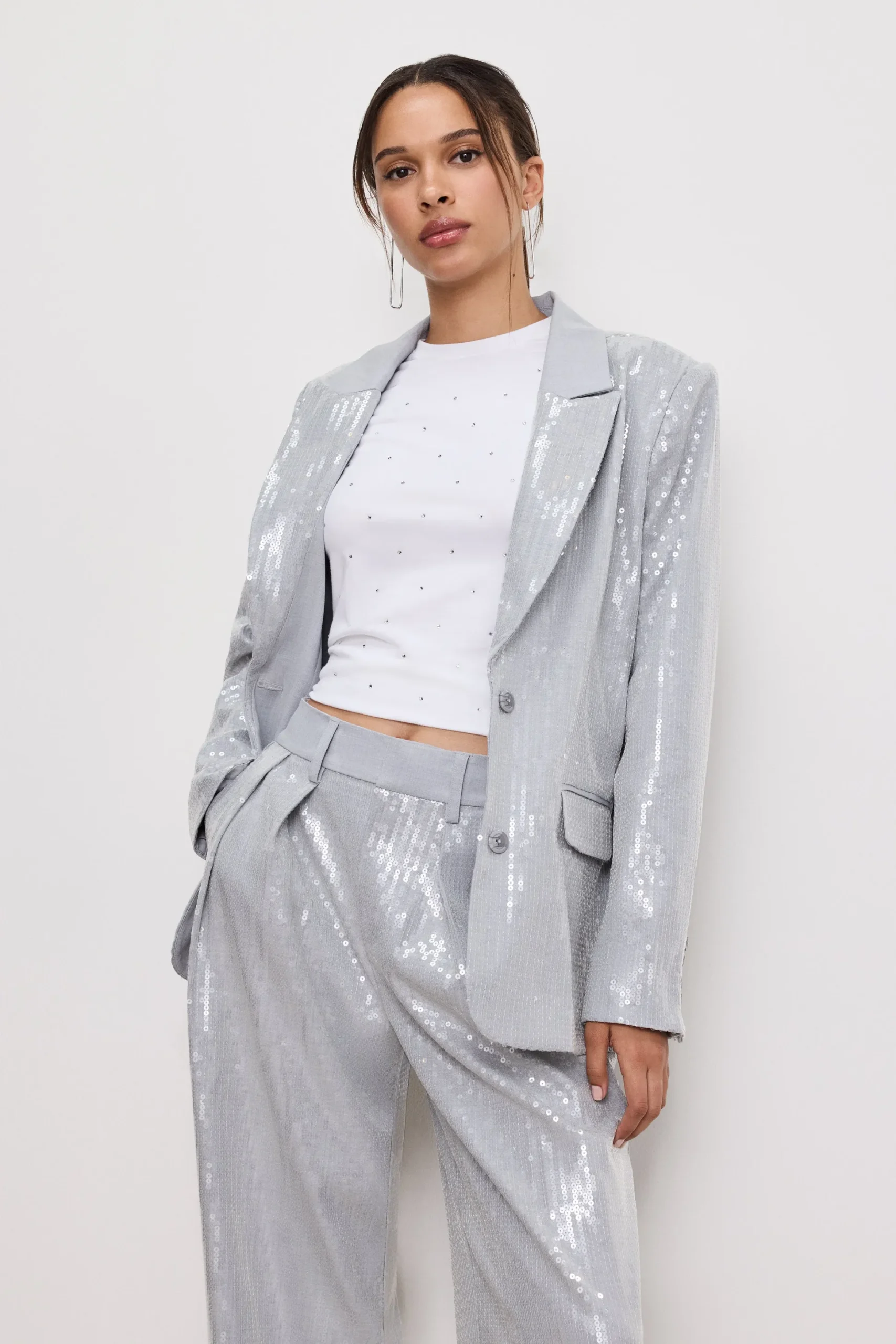 sequin oversized blazer