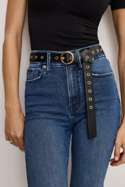 skinny eyelet belt
