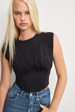 sleeveless corset top