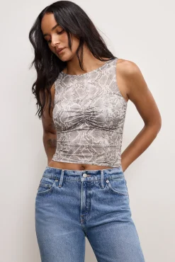 slinky jersey ruched tank top