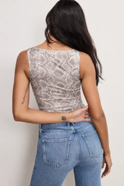 slinky jersey ruched tank top