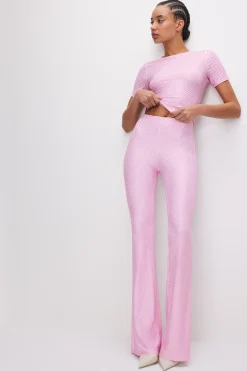smooth matte crystal pull-on flares