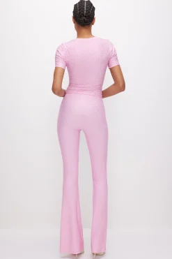 smooth matte crystal pull-on flares