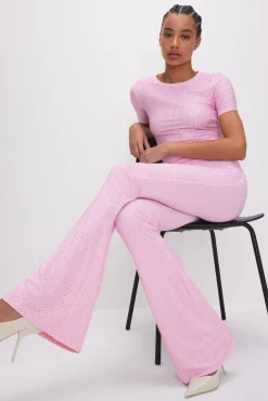 smooth matte crystal pull-on flares
