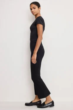soft stretch ponte kick flare pants
