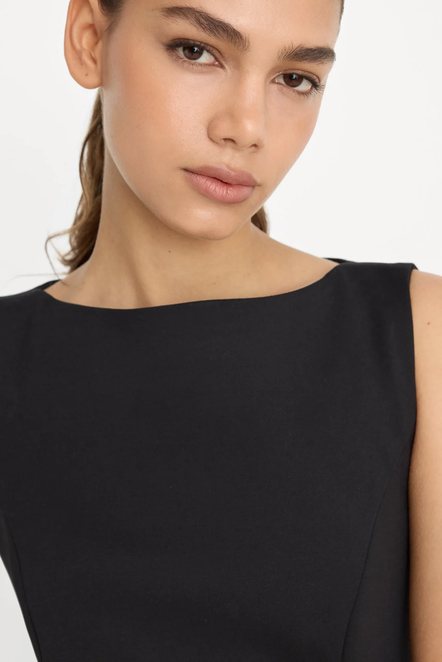 soft stretch ponte mini dress