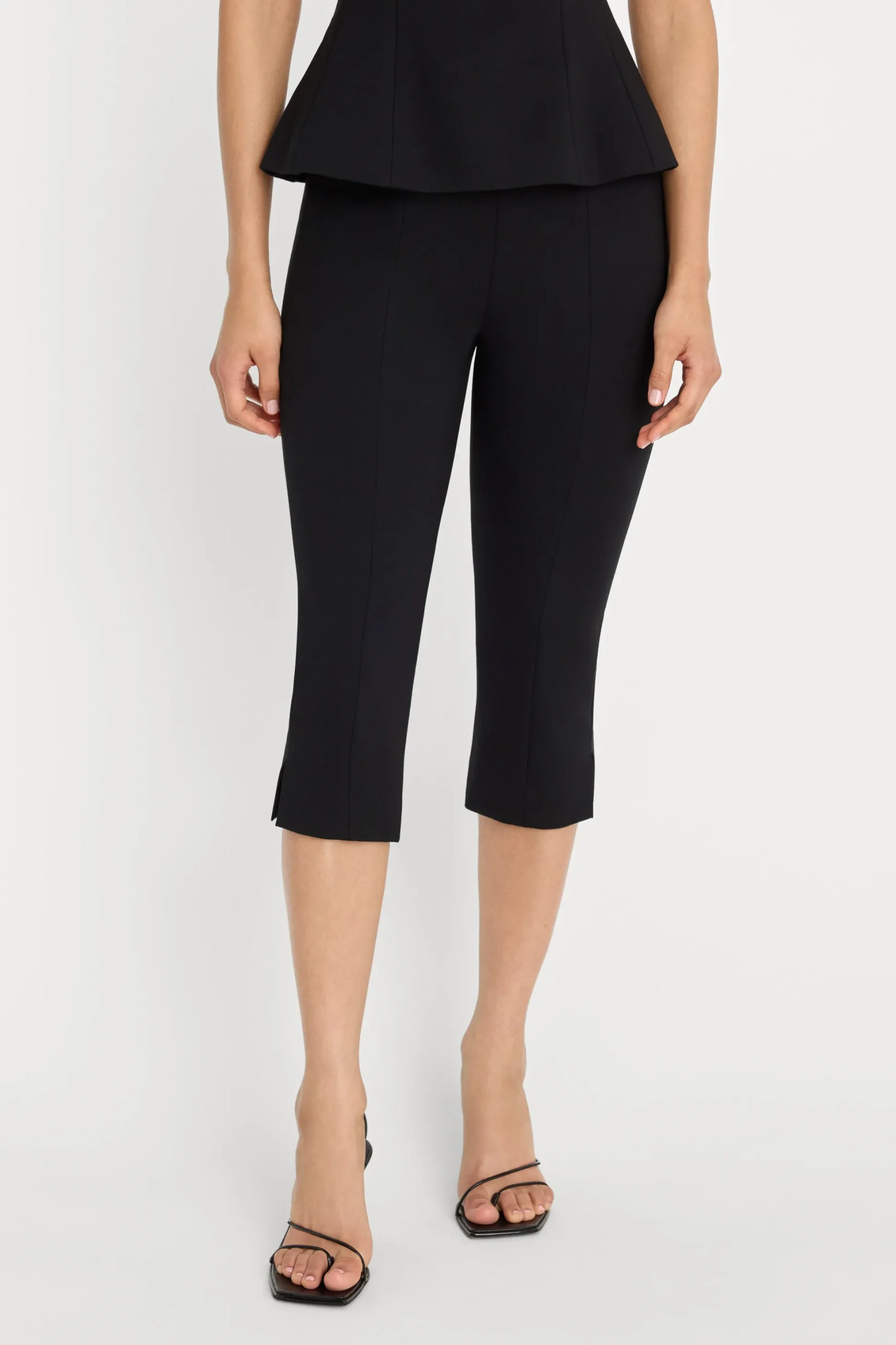 soft stretch ponte pull on capris