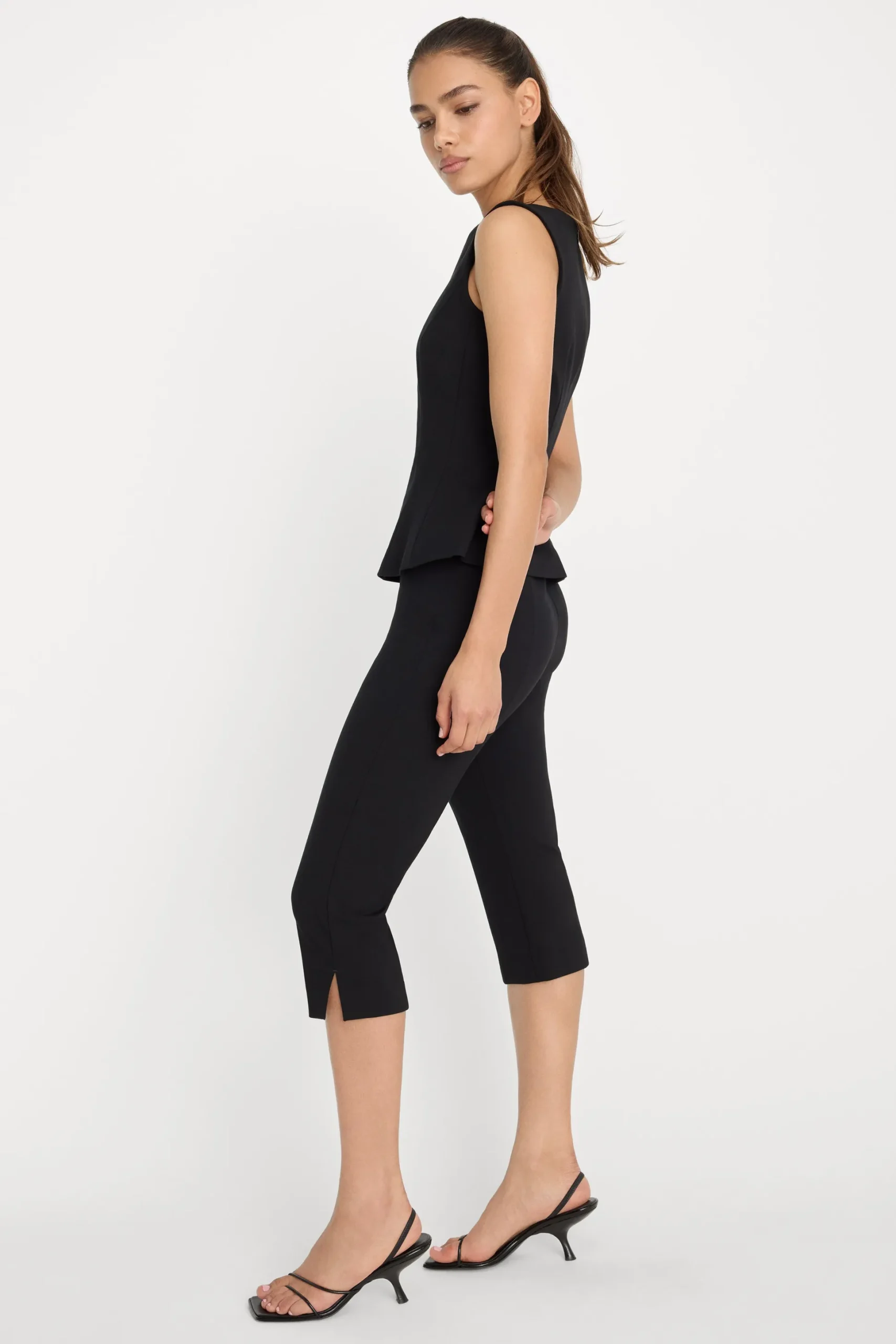soft stretch ponte pull on capris