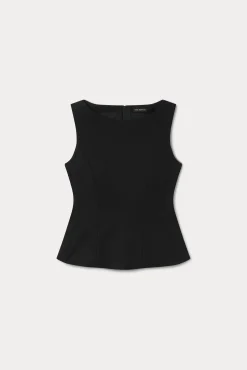 soft stretch ponte straight neck top