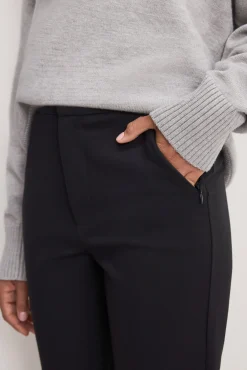 soft stretch ponte straight trousers