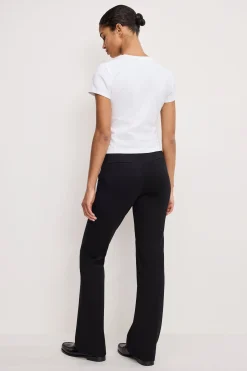 soft stretch ponte straight trousers