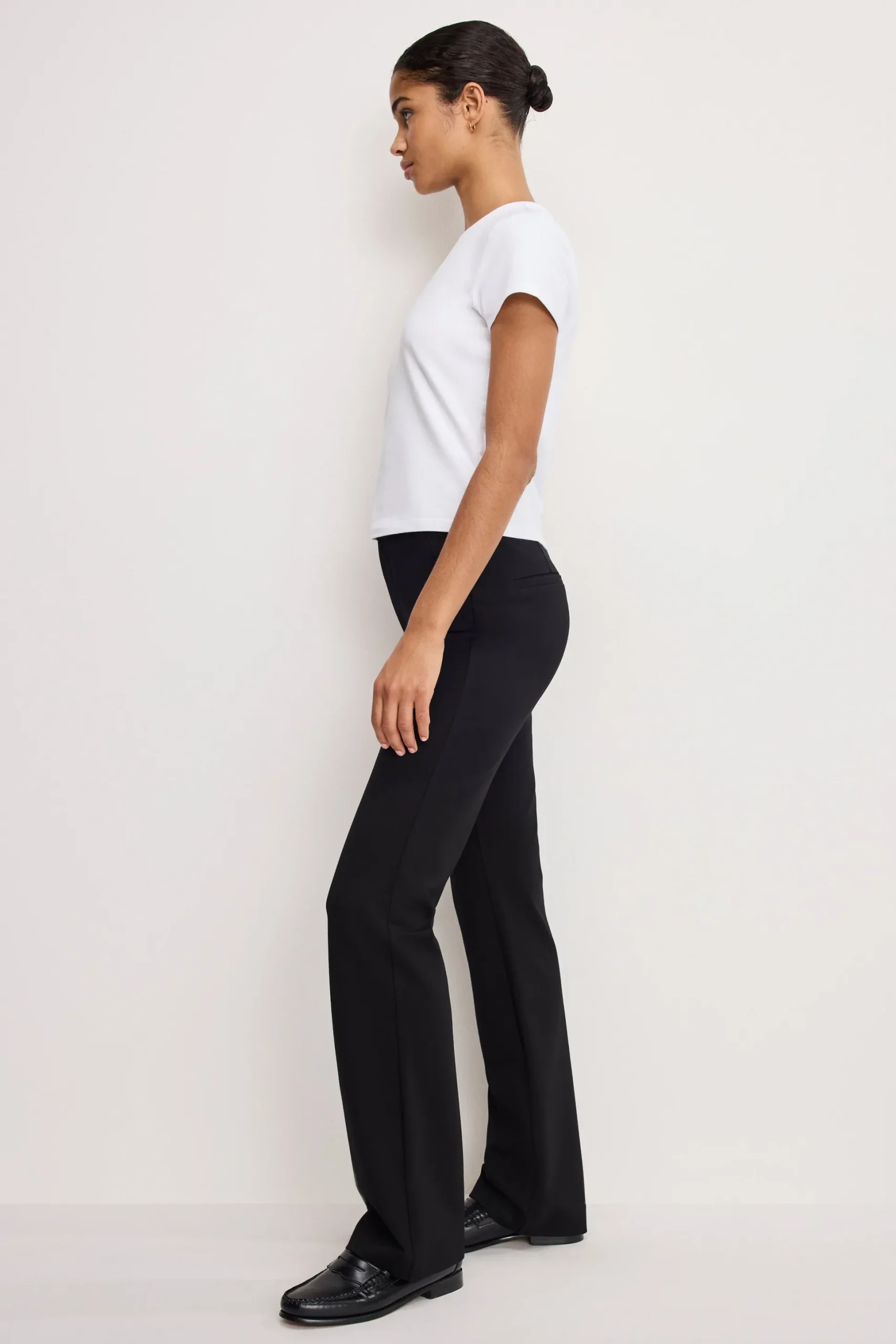 soft stretch ponte straight trousers