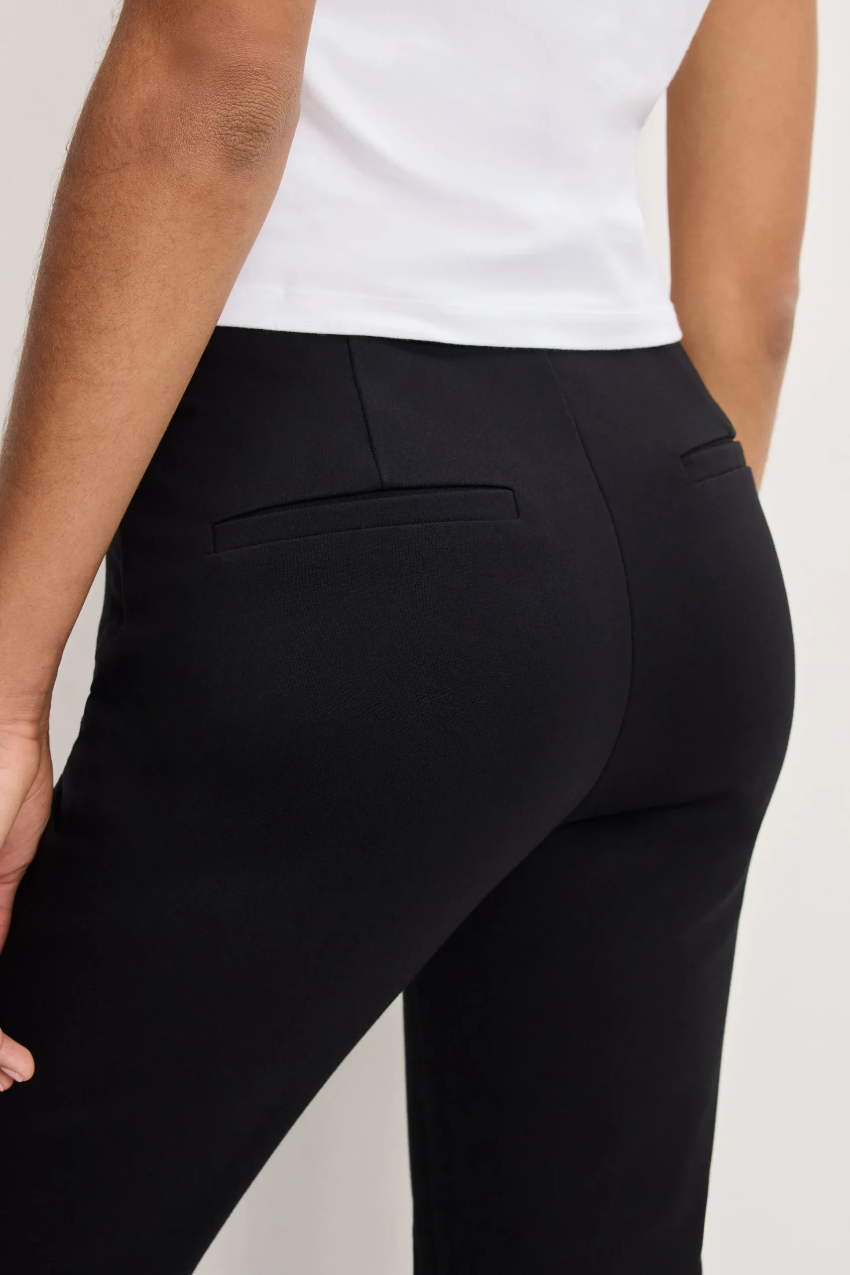 soft stretch ponte straight trousers