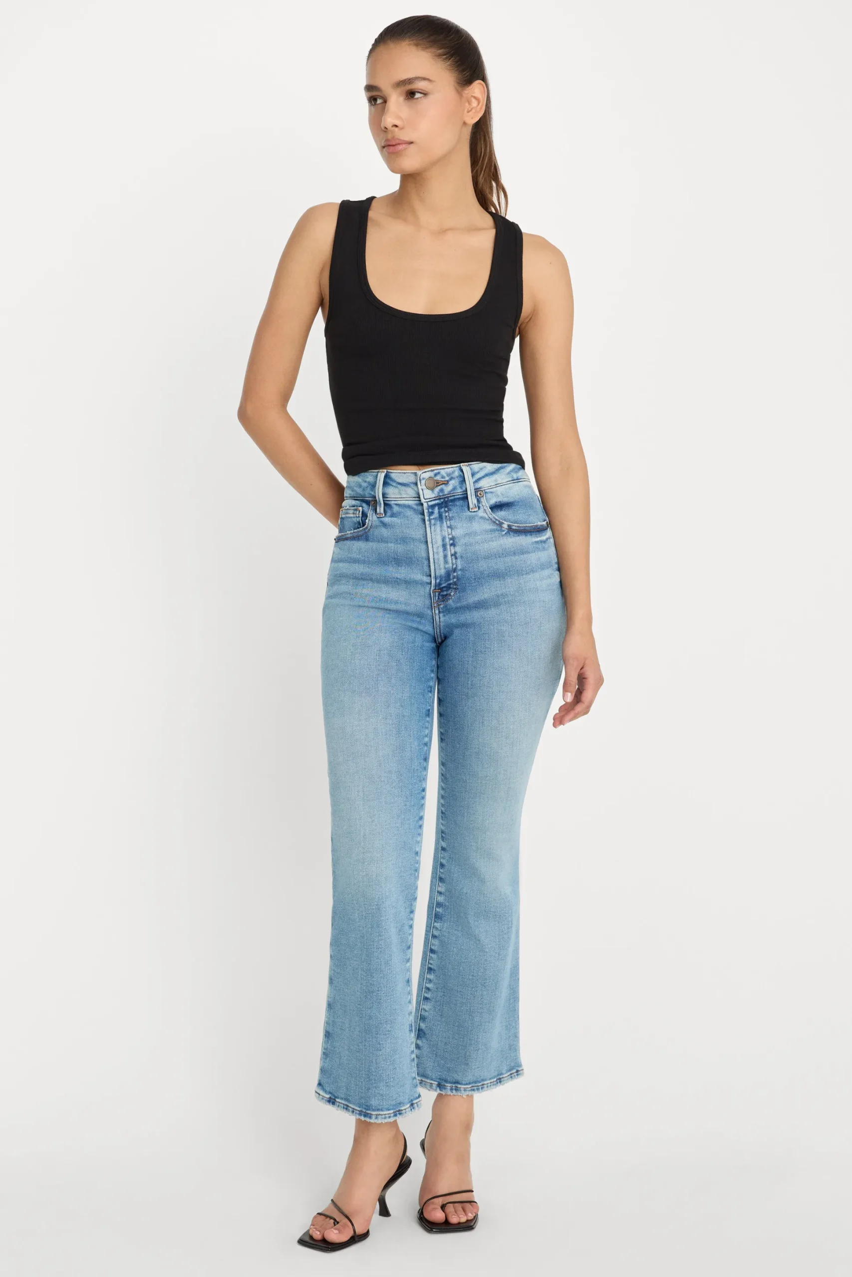 soft tech good legs crop mini boot jeans