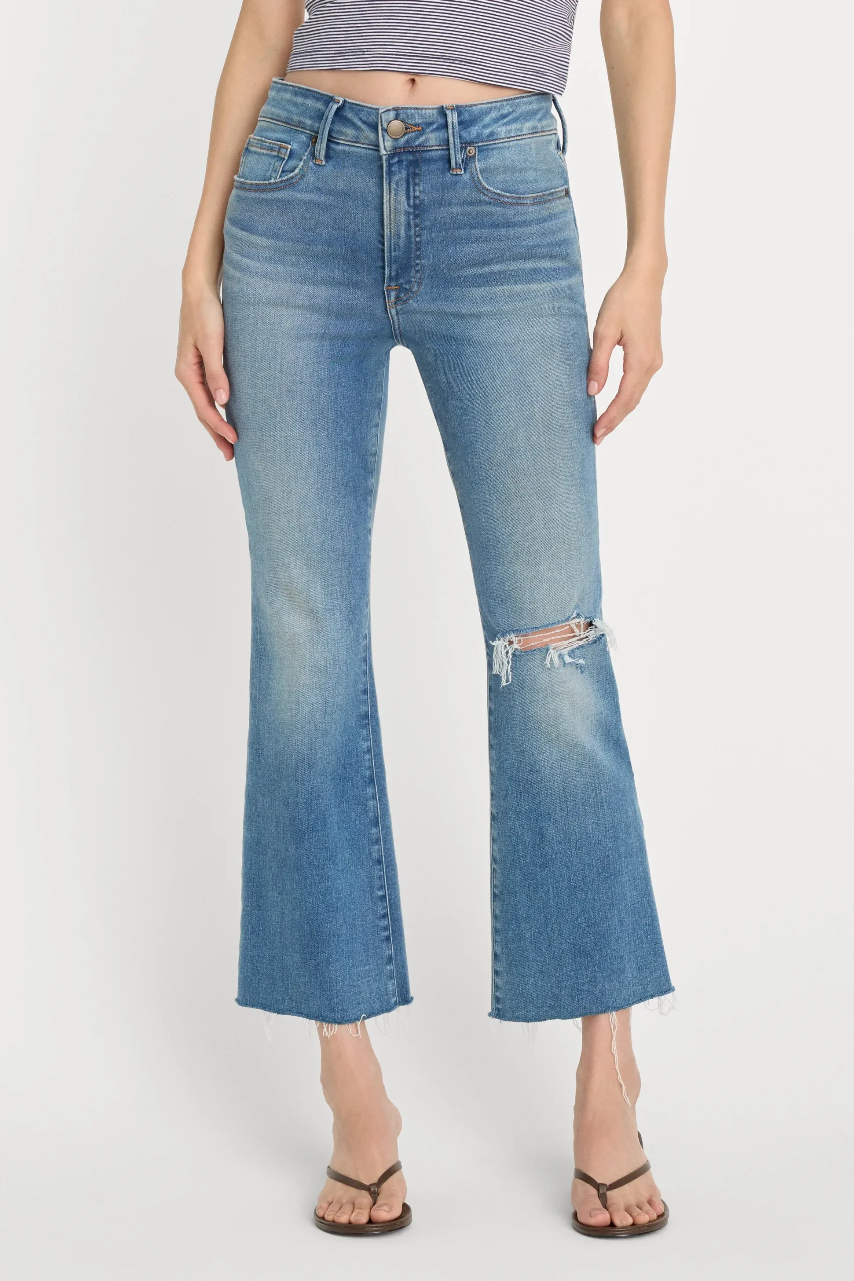 soft tech good legs crop mini boot jeans