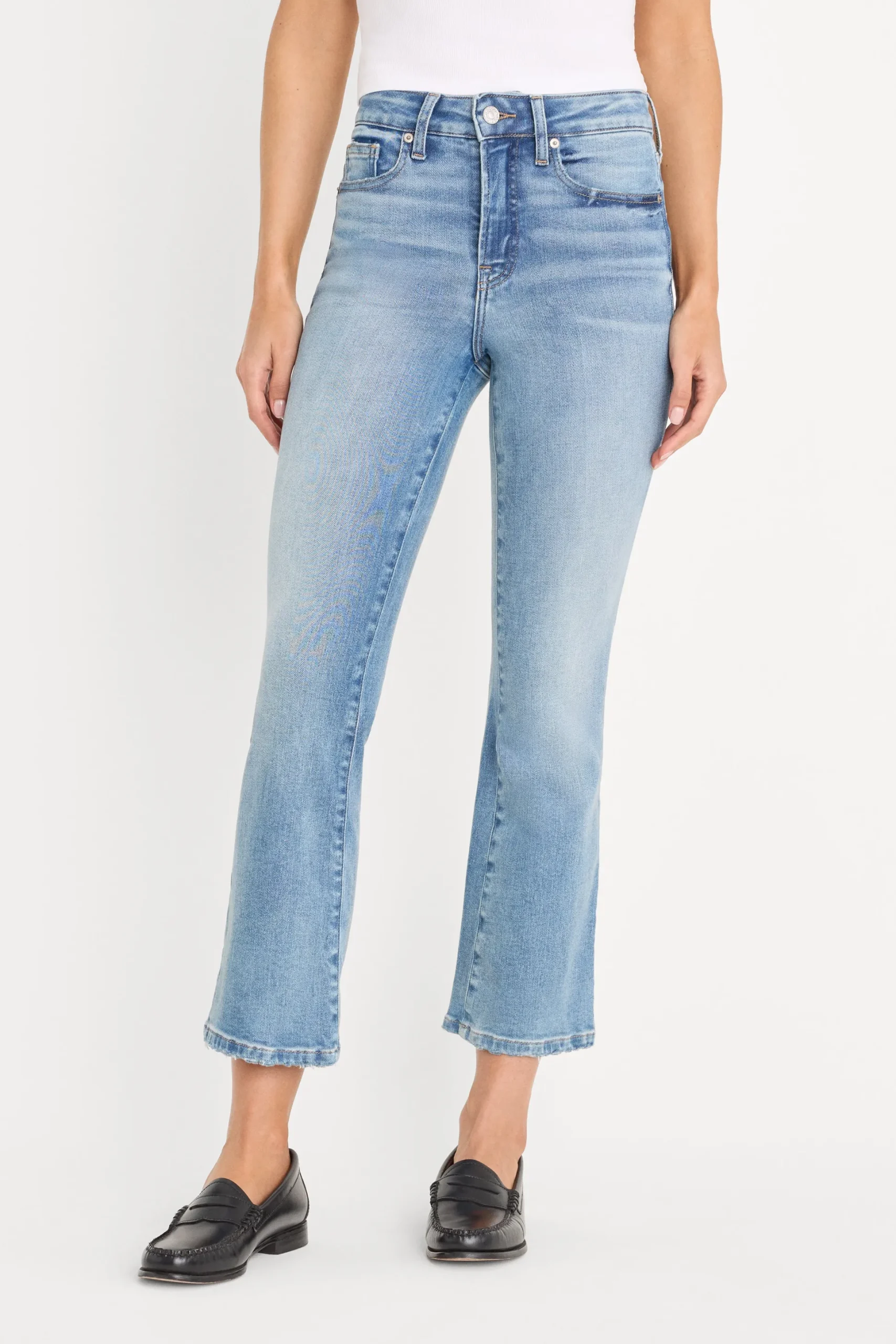 soft tech good legs crop mini boot jeans