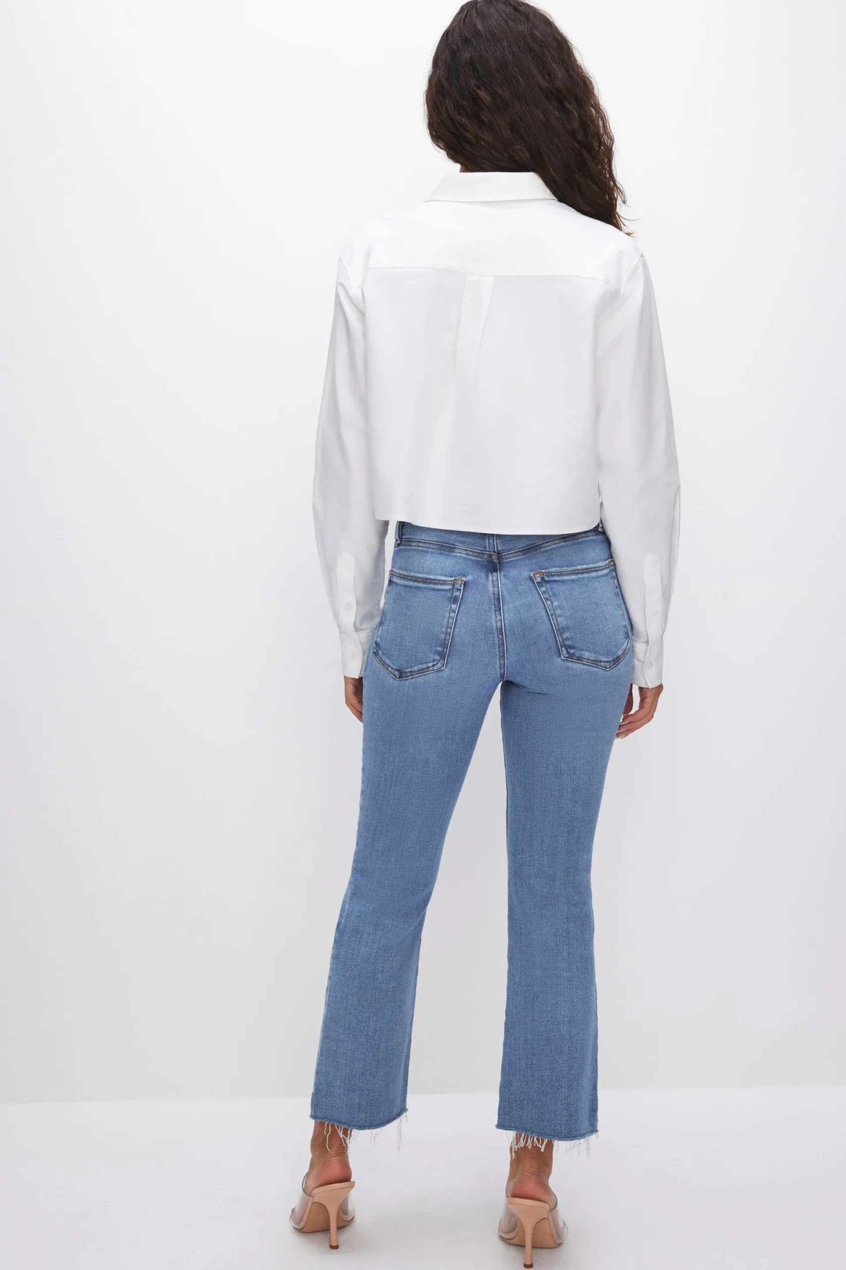 soft tech good legs cropped mini boot jeans
