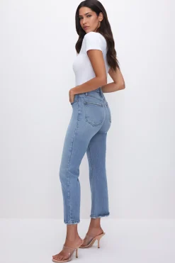 soft-tech good legs cropped mini boot jeans