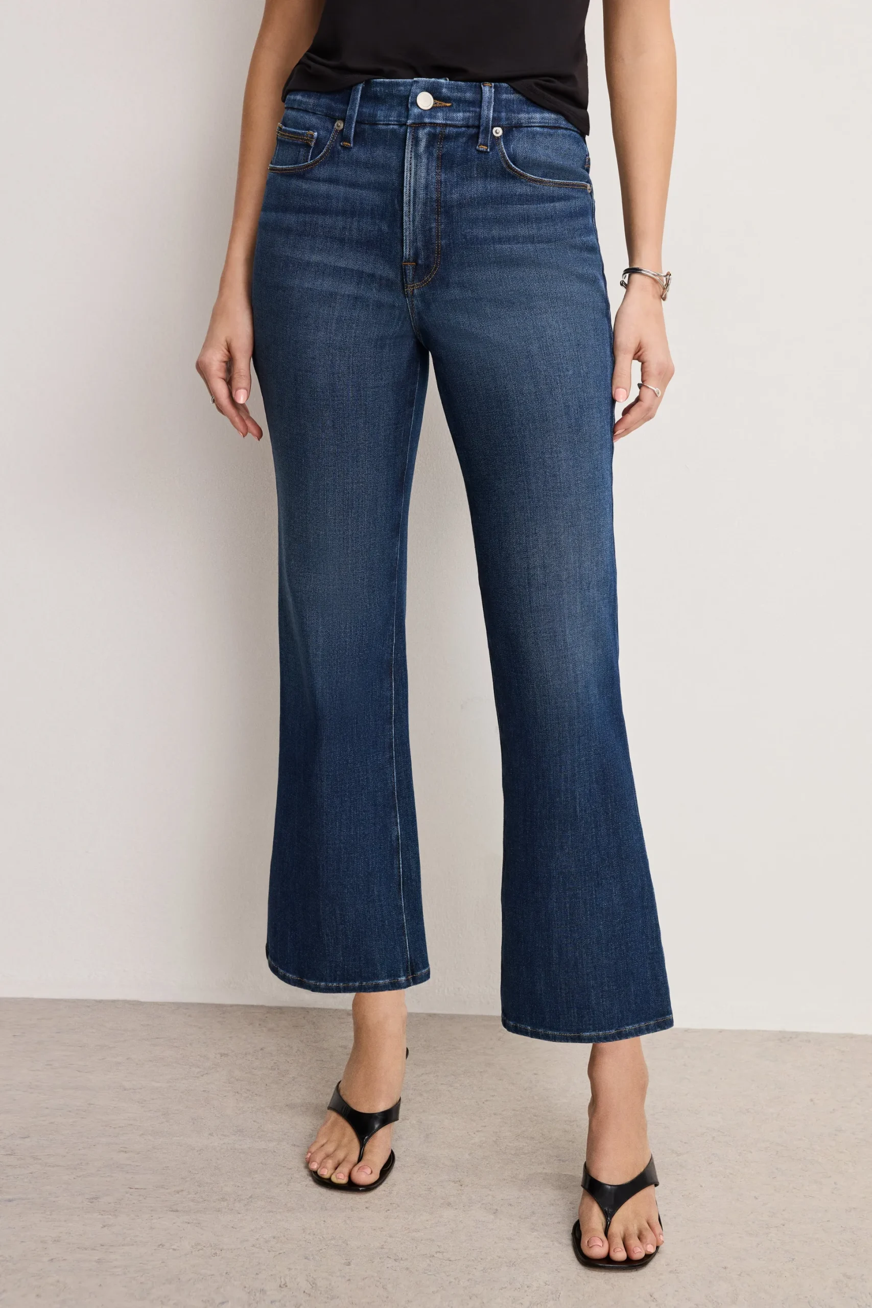 soft tech good legs cropped mini boot jeans