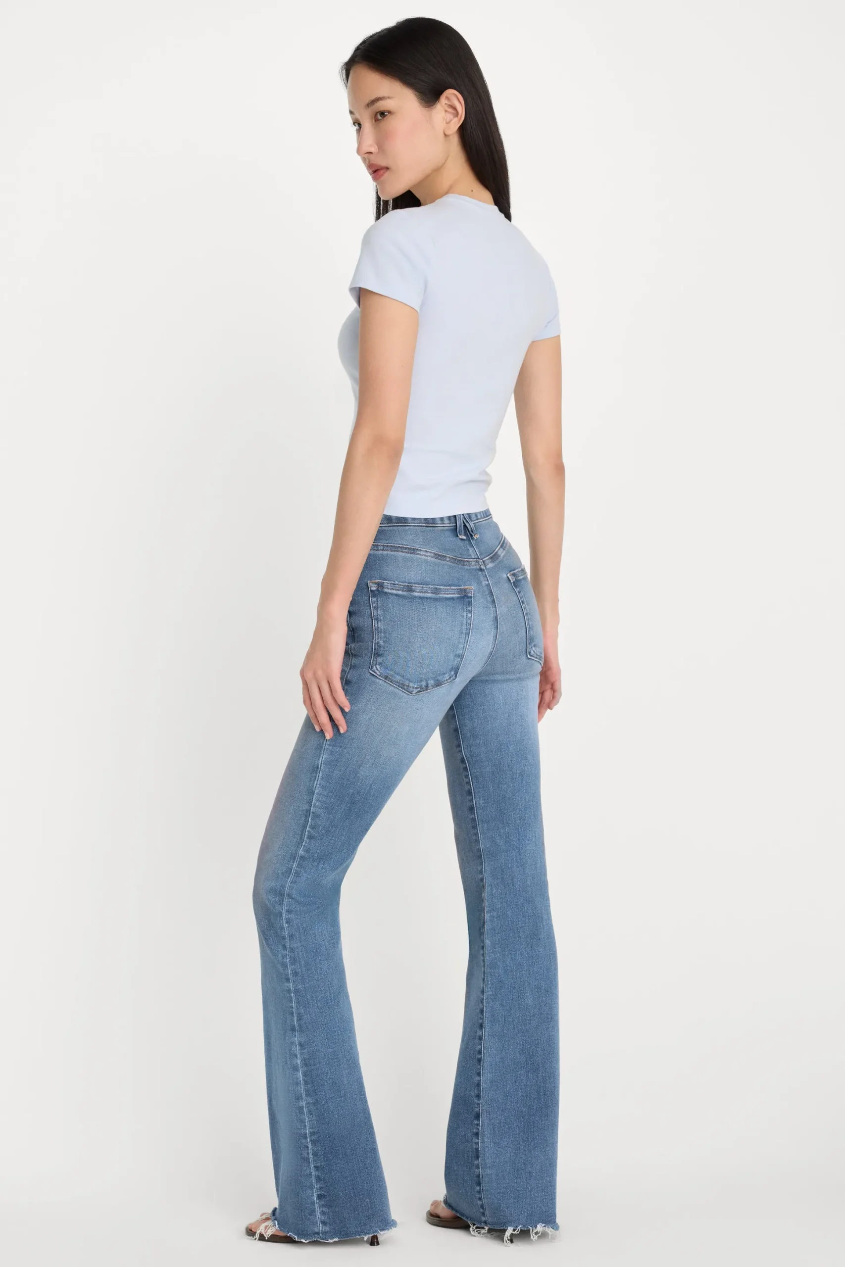 soft tech good legs flare jeans