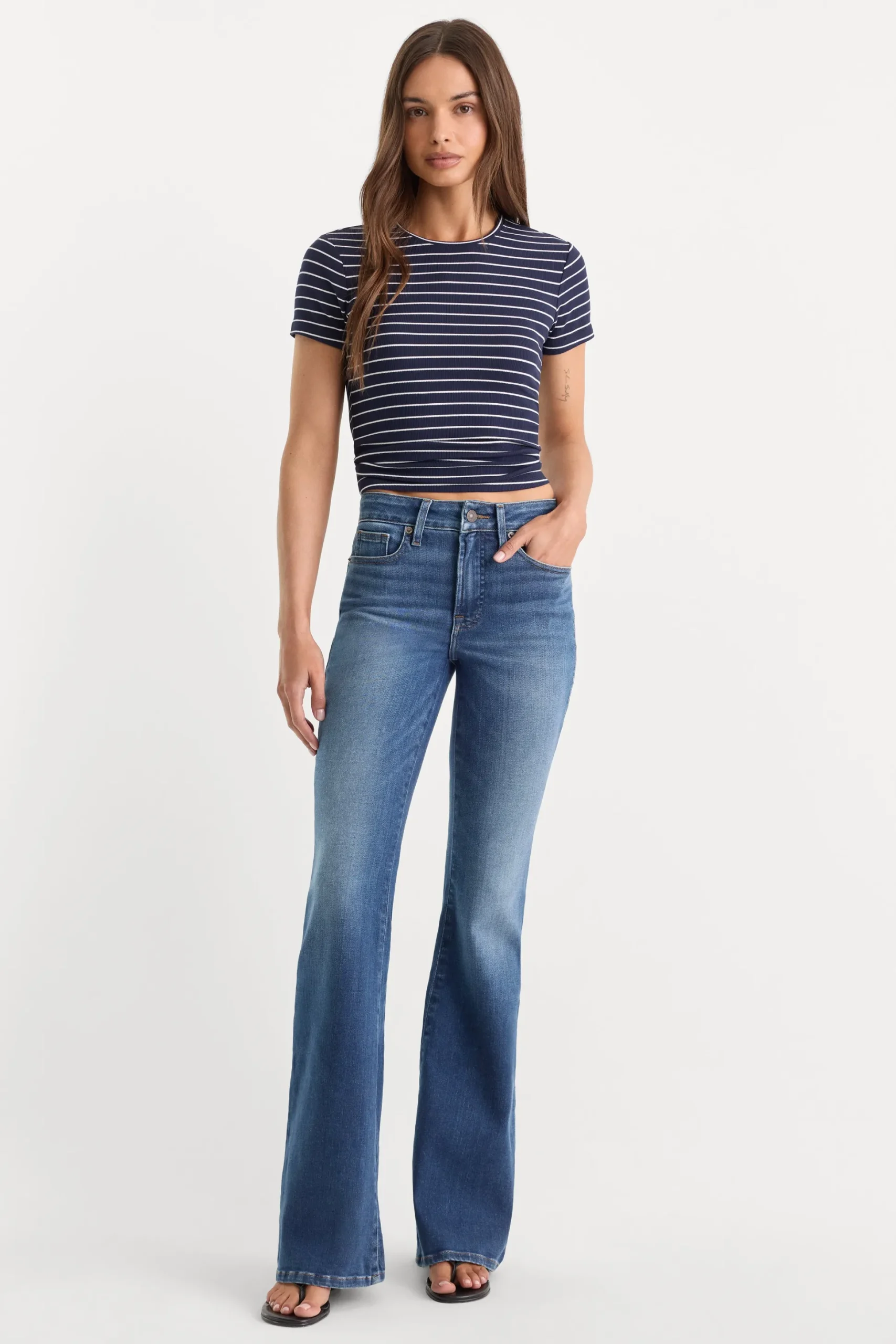 soft tech good legs flare jeans