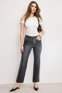 soft tech good legs straight coated jeans