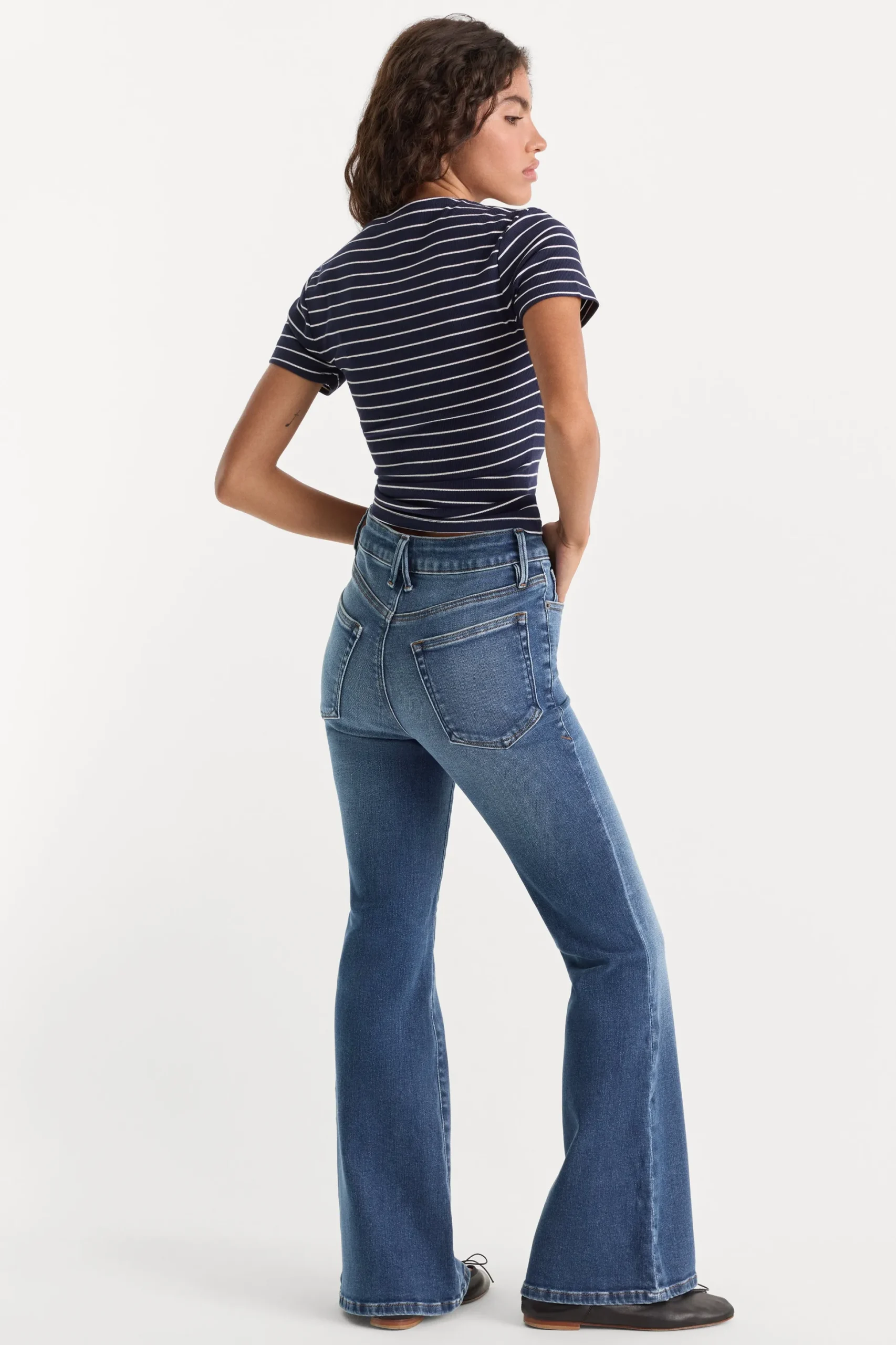 soft tech good petite flare jeans