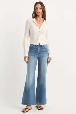 soft tech good waist palazzo ankle jeans