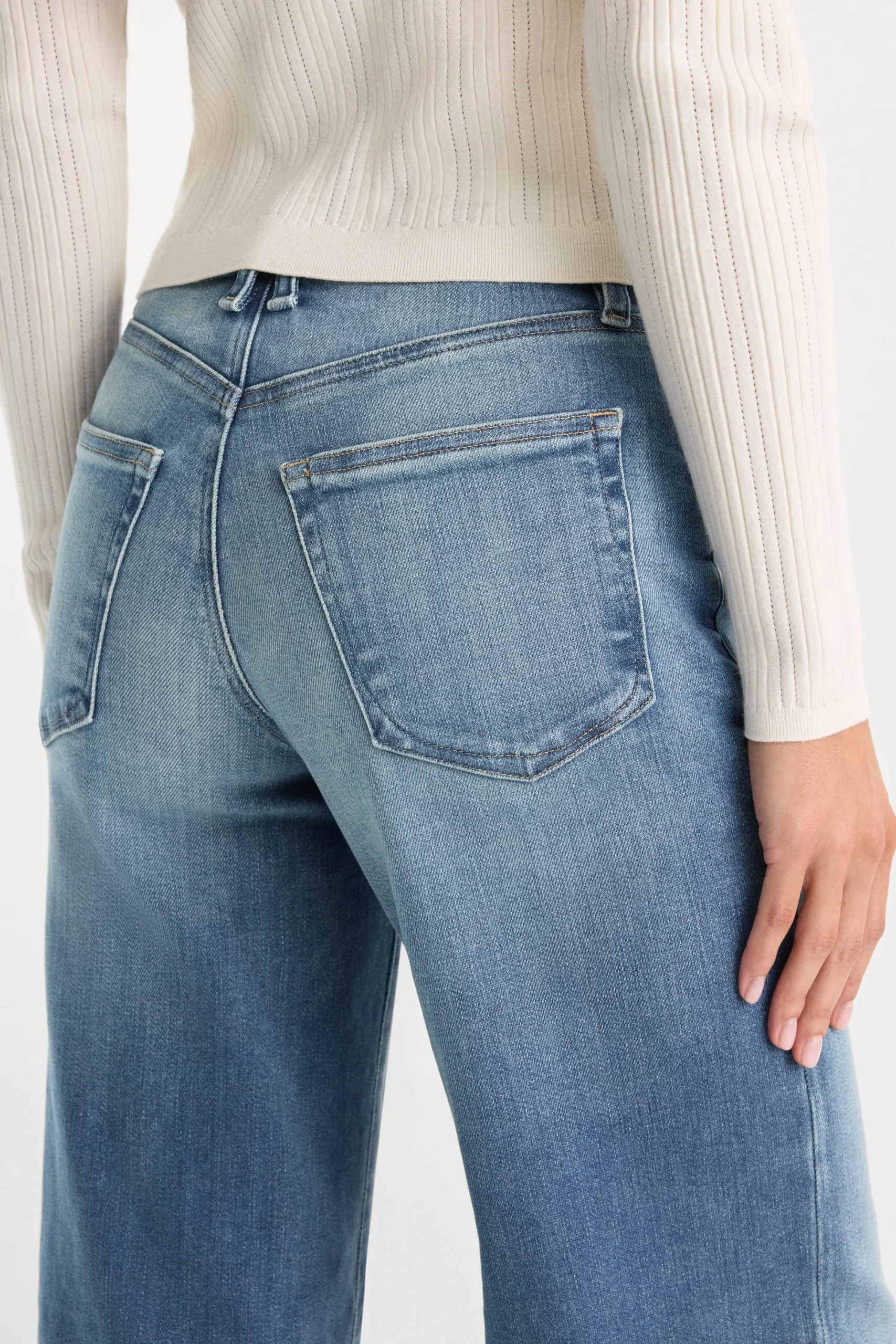 soft tech good waist palazzo ankle jeans