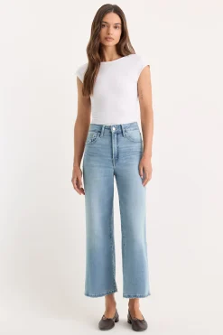 soft tech good waist palazzo cropped jeans