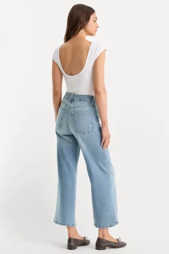 soft tech good waist palazzo cropped jeans