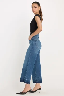 soft tech good waist palazzo cropped jeans