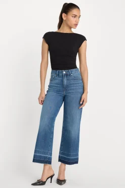 soft tech good waist palazzo cropped jeans